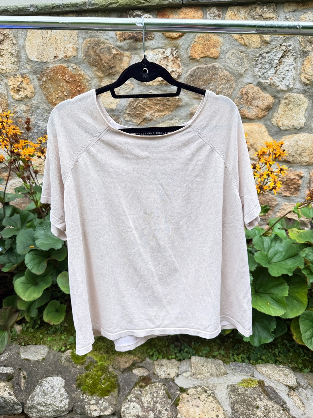 Josephine Chaus Short Sleeve Crewneck Top in Pale Blush